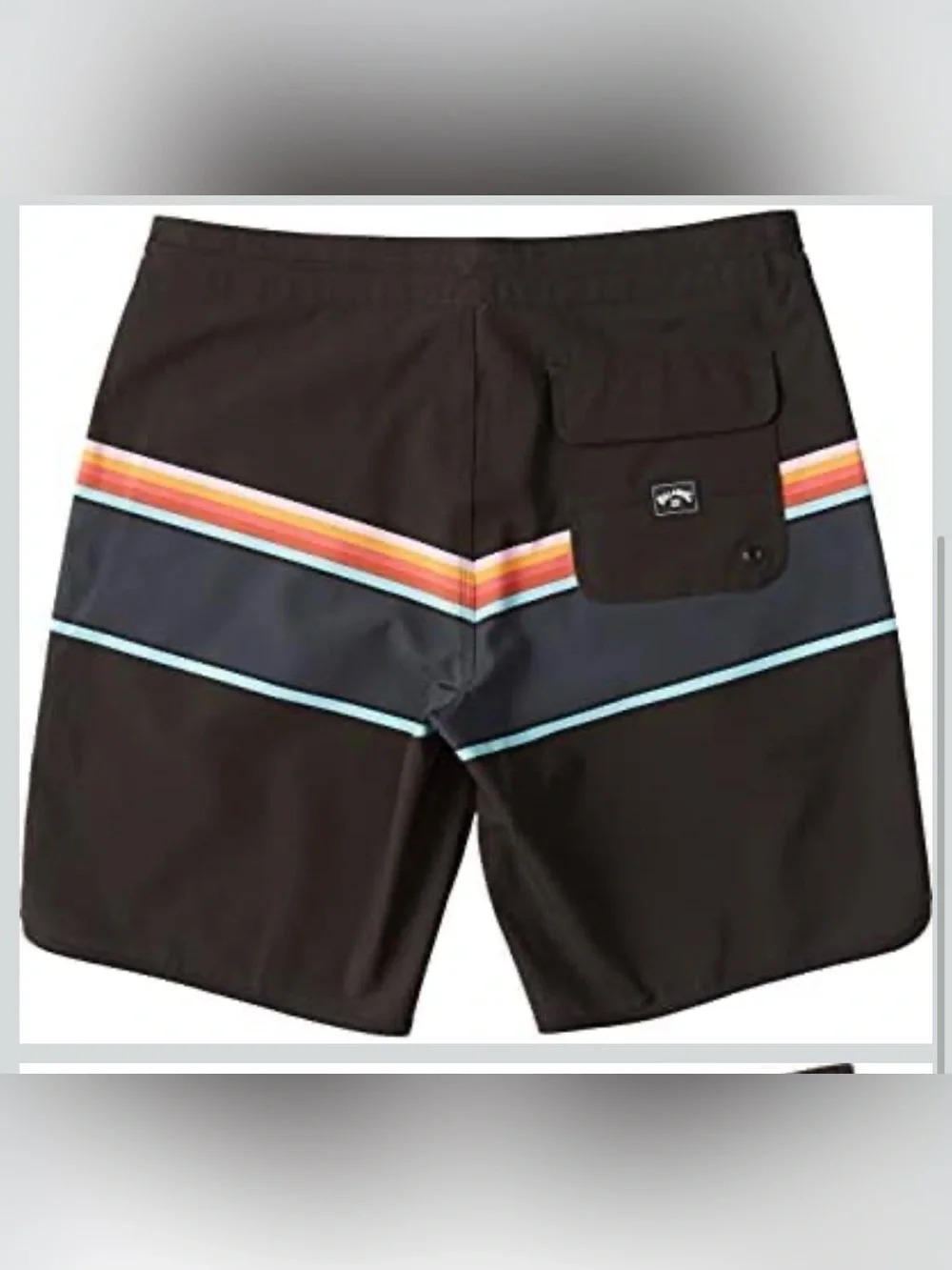 NWT Billabong 73 Spinner Lo Tide Mens Board Shorts Black Striped Size 34